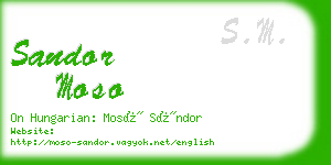 sandor moso business card